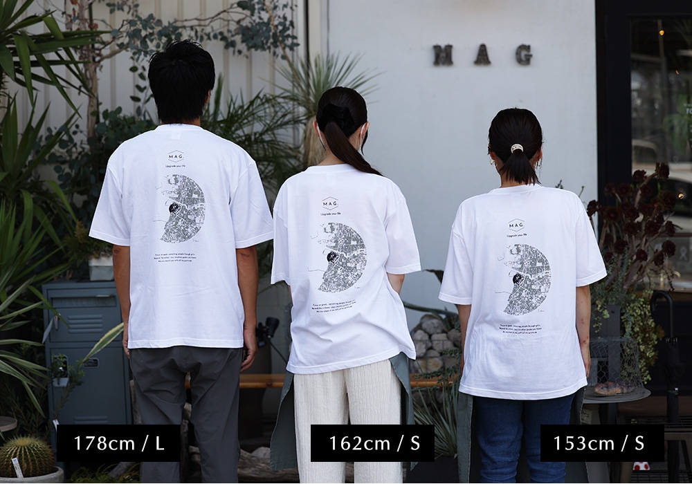 【MAG.オリジナル】Tシャツ CIRCLE MAP のサイズ参考