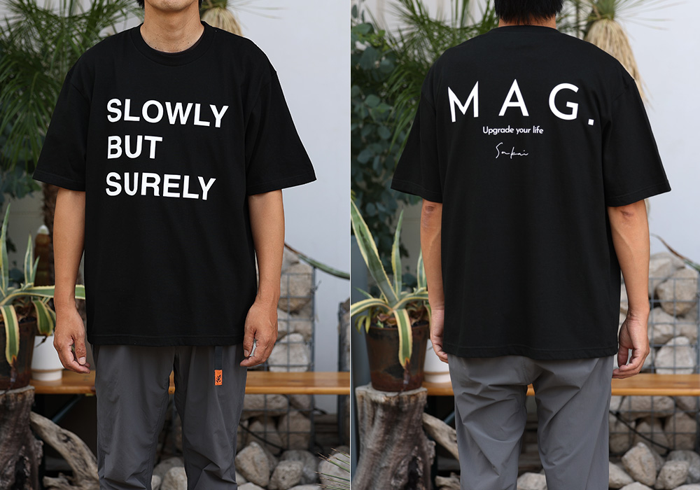 【MAG.オリジナル】Tシャツ SLOWLY BUT SURELY ブラック：178m / Lサイズのイメージ写真