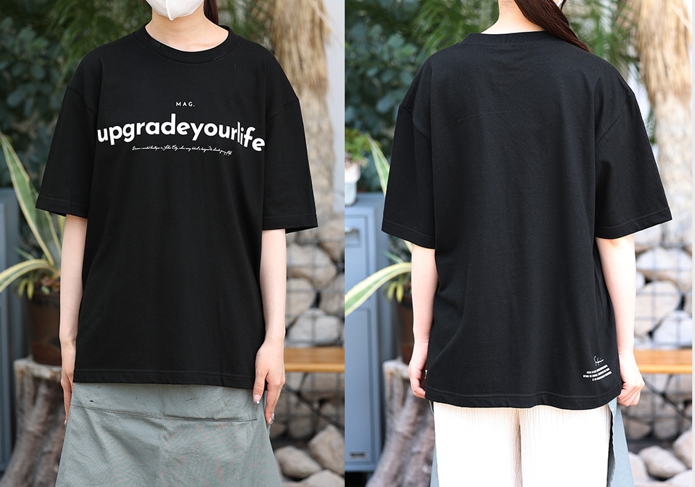【MAG.オリジナル】Tシャツ UPGRADE YOUR LIFE ブラック：162cm / Sサイズのイメージ写真