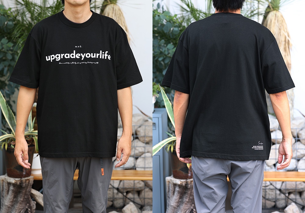 【MAG.オリジナル】Tシャツ UPGRADE YOUR LIFE ブラック：178m / Lサイズのイメージ写真