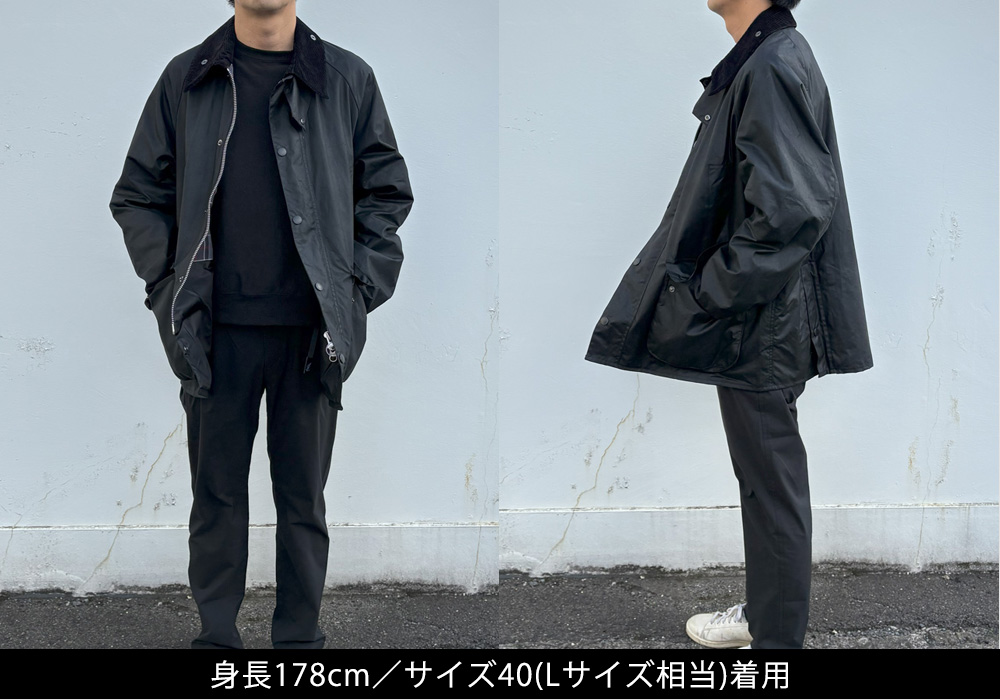 Barbour ワックス コットン ブルゾンの着用イメージ04