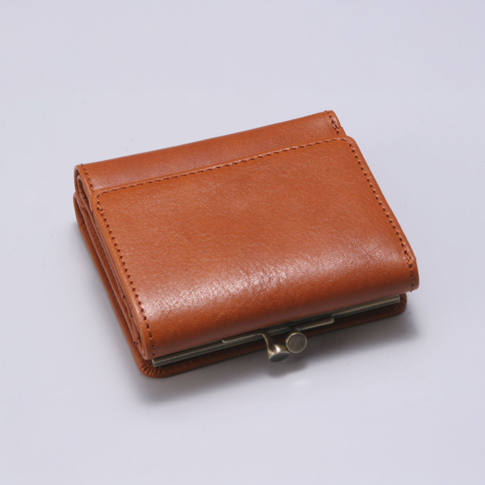 Hawk がま口三つ折財布 Brownのイメージ写真