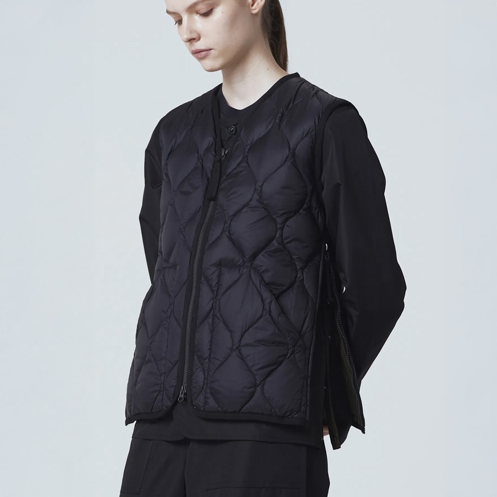 TAION ミリタリー VネックWジップ ダウンベスト-ソフトシェル(TAION-001ALSZML-1)のイメージ写真01