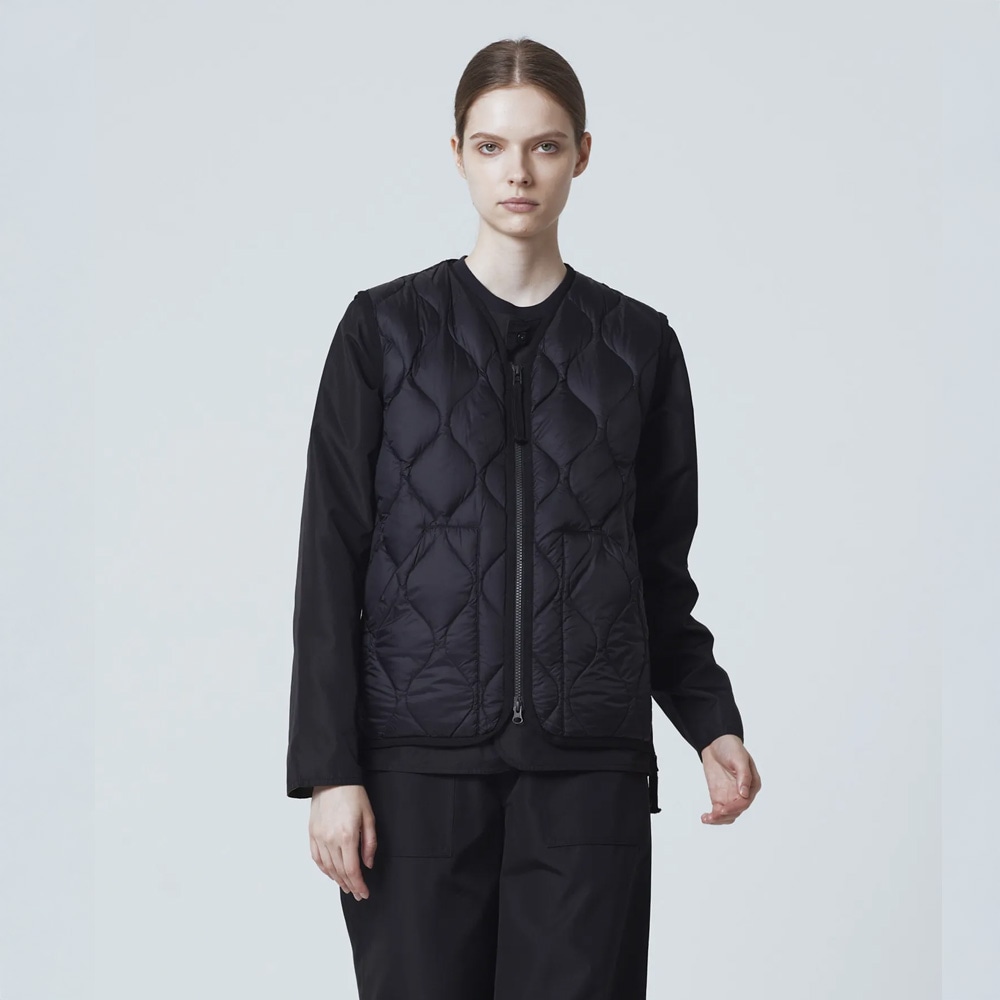 TAION ミリタリー VネックWジップ ダウンベスト-ソフトシェル(TAION-001ALSZML-1)のイメージ写真02