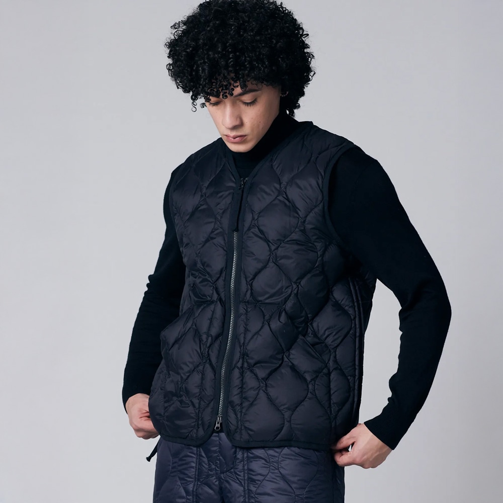 TAION ミリタリー VネックWジップ ダウンベスト-ソフトシェル(TAION-001ALSZML-1)のイメージ写真03