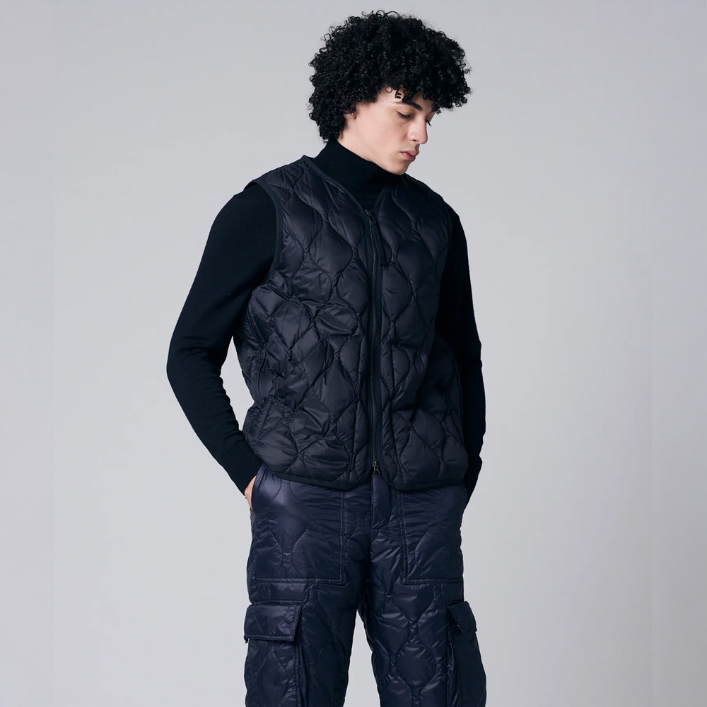 TAION ミリタリー VネックWジップ ダウンベスト-ソフトシェル(TAION-001ALSZML-1)のイメージ写真04