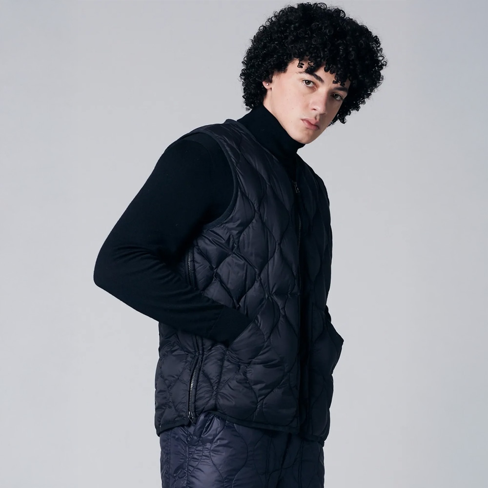 TAION ミリタリー VネックWジップ ダウンベスト-ソフトシェル(TAION-001ALSZML-1)のイメージ写真05