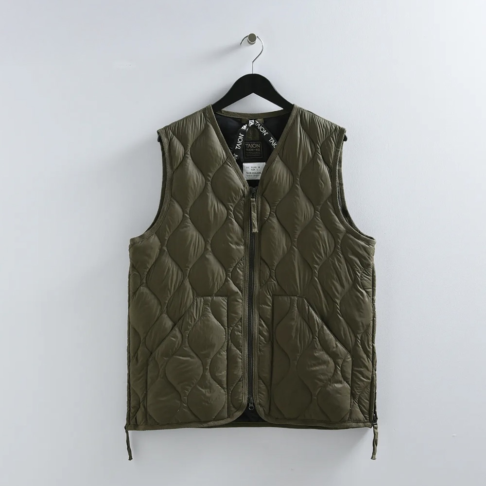 TAION ミリタリー VネックWジップ ダウンベスト-ソフトシェル(TAION-001ALSZML-1)のイメージ写真06