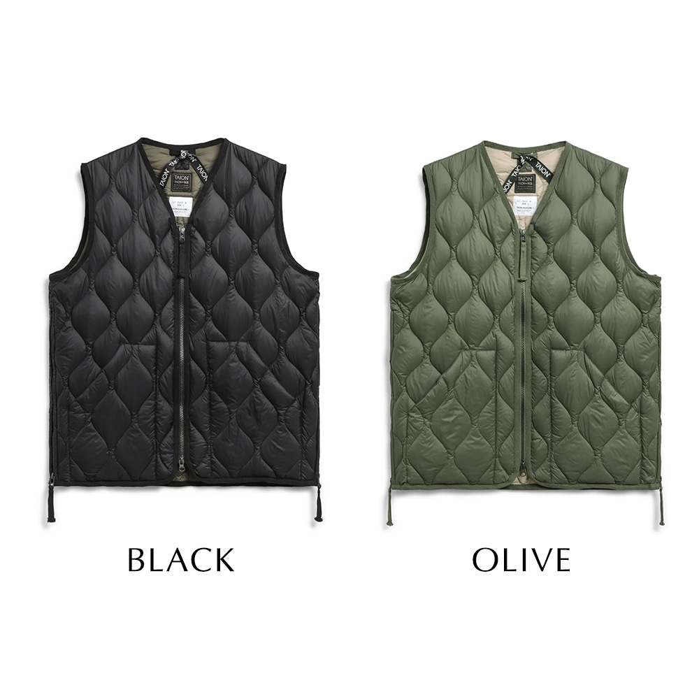 TAION ミリタリー VネックWジップ ダウンベスト-ソフトシェル(TAION-001ALSZML-1)のバリエーション