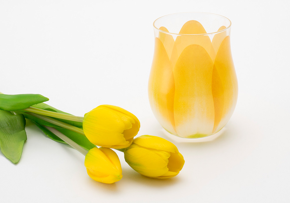 Tulip Glass 1pc Yellowのイメージ写真02
