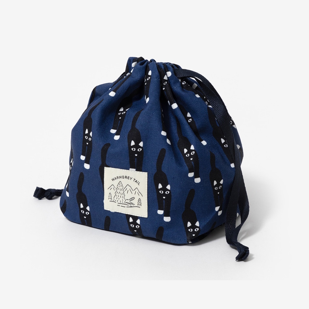 WARMGREY TAIL STRING POUCH CAT COMING - NAVYのイメージ写真