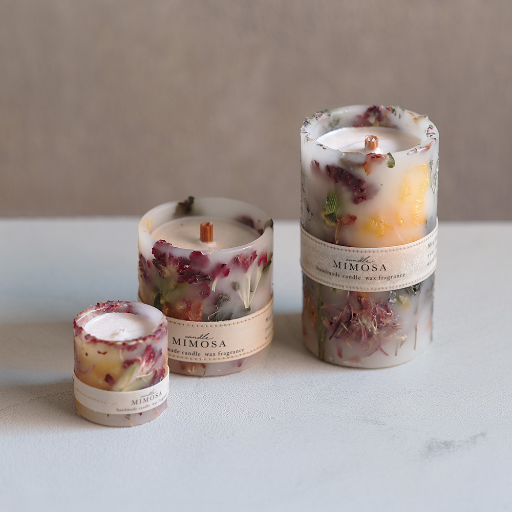 MIMOSA Flower Candle Carnation