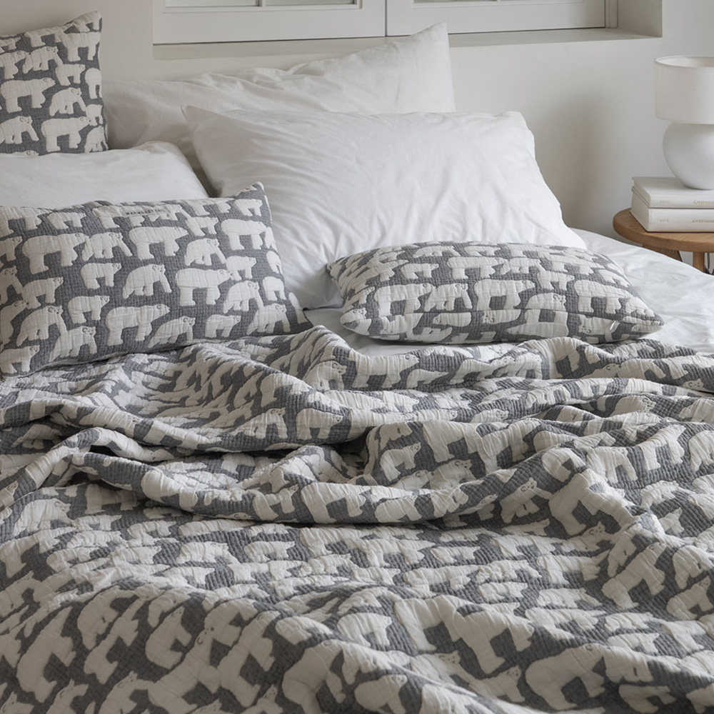 WARMGREY TAIL COTTON MODAL BLANKET POLAR BEARS - WARMGREYのイメージ写真01