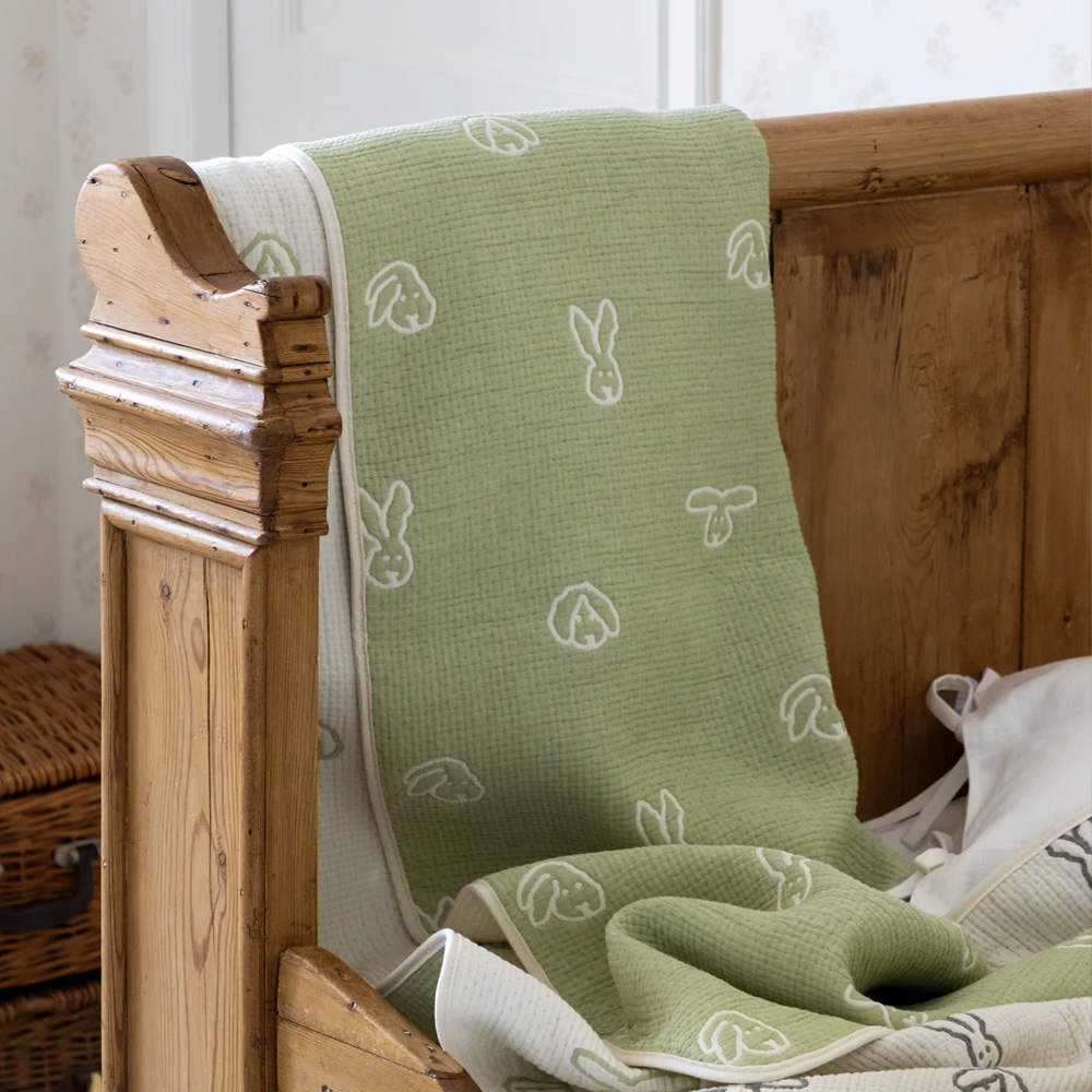 WARMGREY TAIL COTTON MODAL BLANKET BUNNY BUNNY - MOSS GREENのイメージ写真03