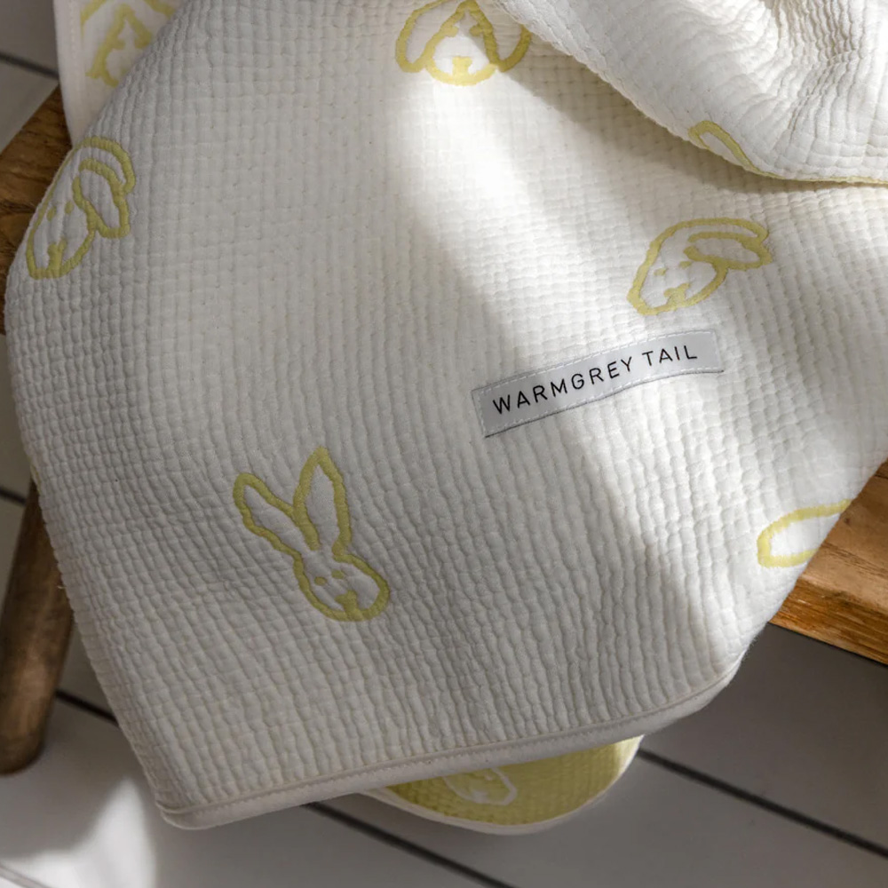 WARMGREY TAIL COTTON MODAL BLANKET BUNNY BUNNY - SOFT YELLOWのイメージ写真04
