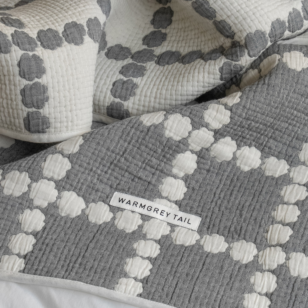 WARMGREY TAIL COTTON MODAL BLANKET BLOSSOM CHECK - WARMGREYのイメージ写真03