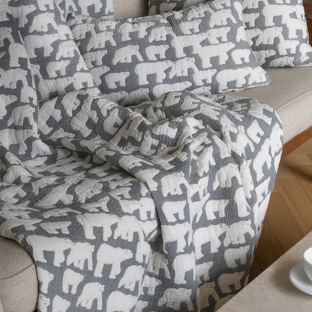 WARMGREY TAIL COTTON MODAL BLANKET POLAR BEARS - WARMGREYのイメージ写真02