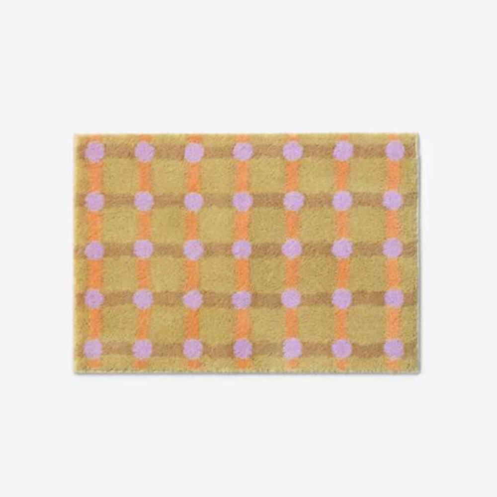 WARMGREY TAIL DOORMAT DOT CHECK  - TANGERINE ON SANDのイメージ写真