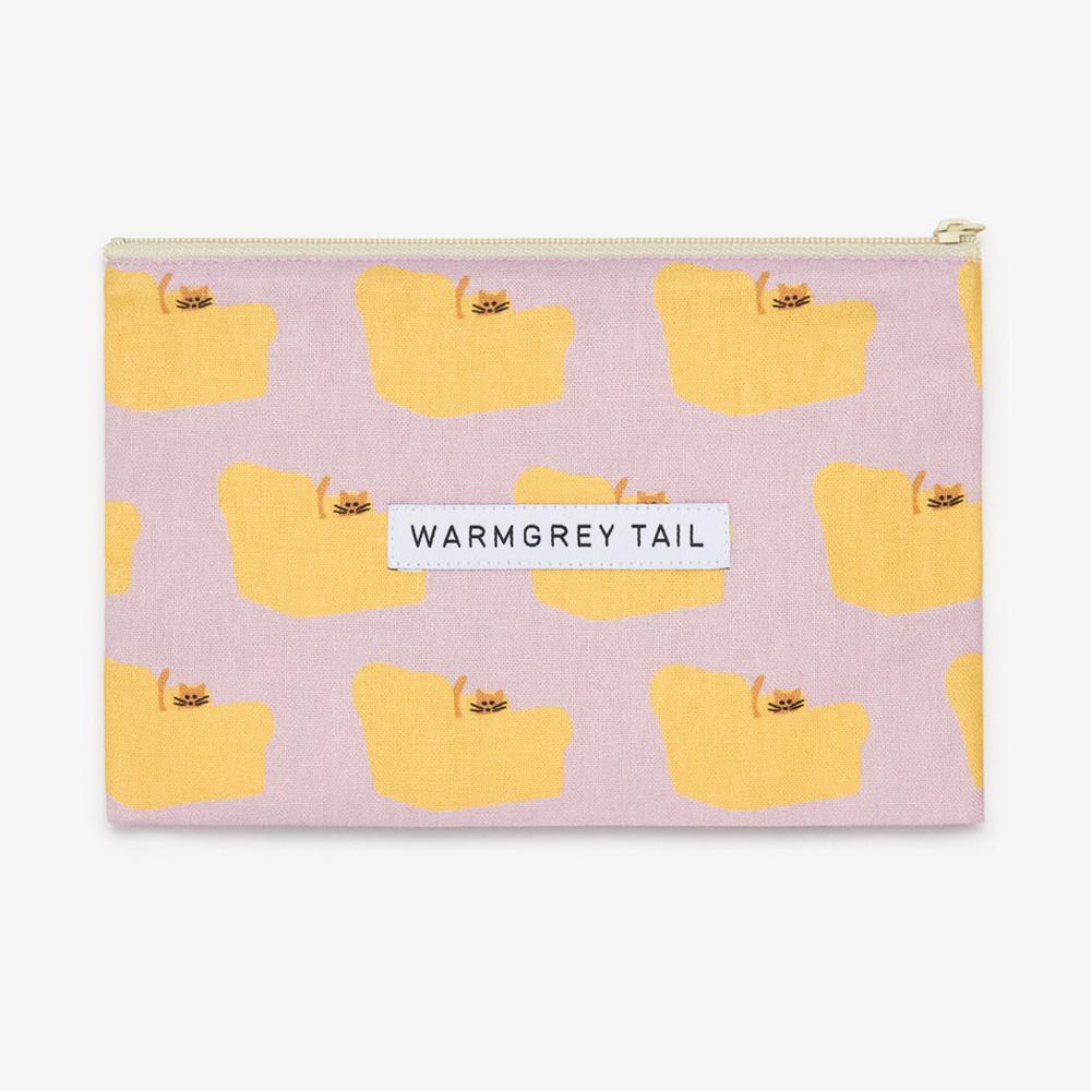 WARMGREY TAIL FLAT POUCH ARMCHAIR - YELLOW ON PINK/Mのイメージ写真