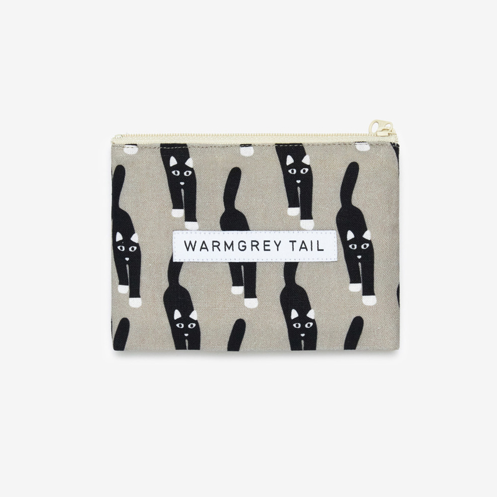 WARMGREY TAIL FLAT POUCH CAT COMING - GREY/Sのイメージ写真