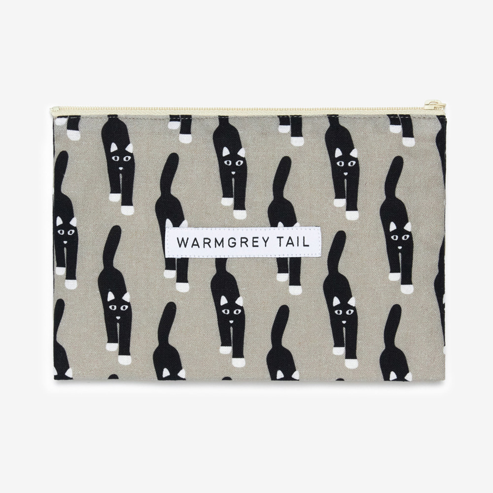 WARMGREY TAIL FLAT POUCH CAT COMING - GREY/Mのイメージ写真