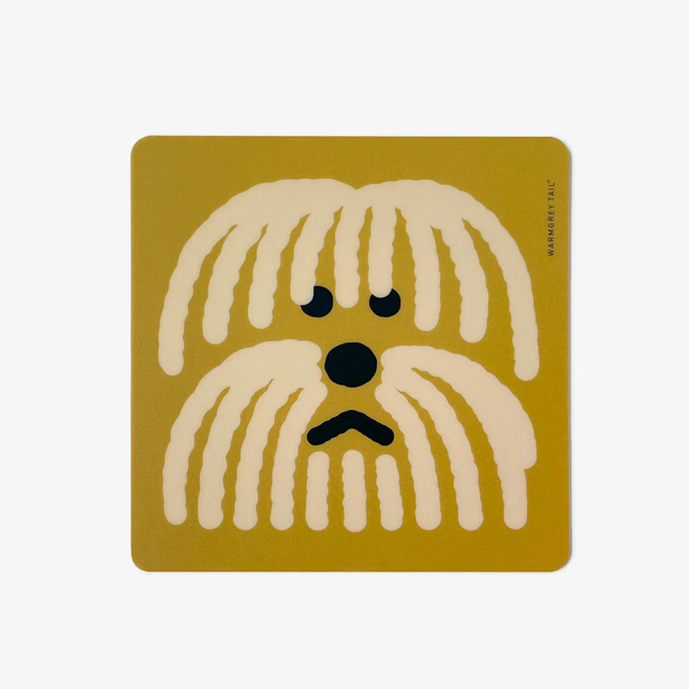 WARMGREY TAIL FLUFFY DOG MOUSE PAD DARK YELLOWのイメージ写真