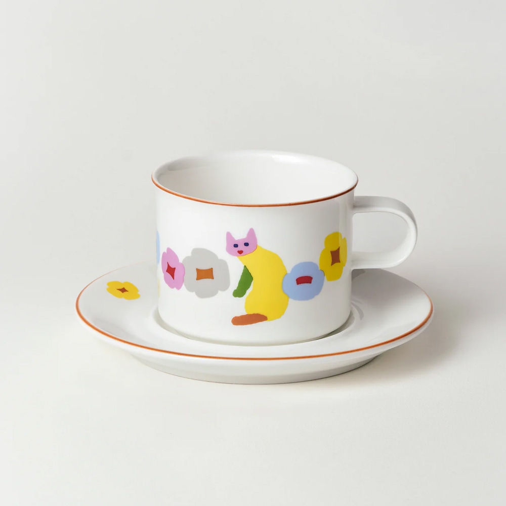 WARMGREY TAIL MUG & SAUCER（マグ&ソーサー） CATS & FLOWERSのイメージ写真17