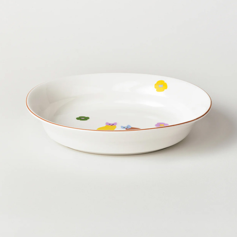 WARMGREY TAIL OVAL BOWL CATS & FLOWERSのイメージ写真14