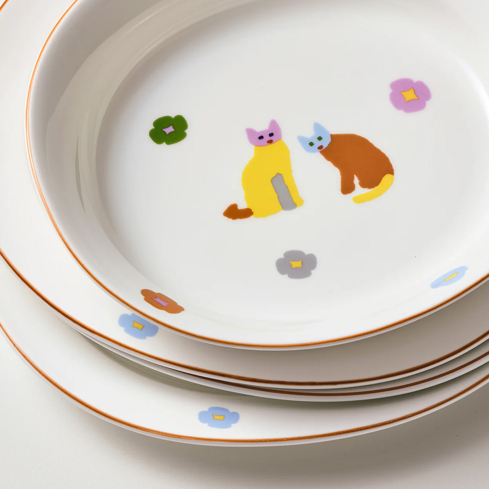 WARMGREY TAIL OVAL BOWL CATS & FLOWERSのイメージ写真16