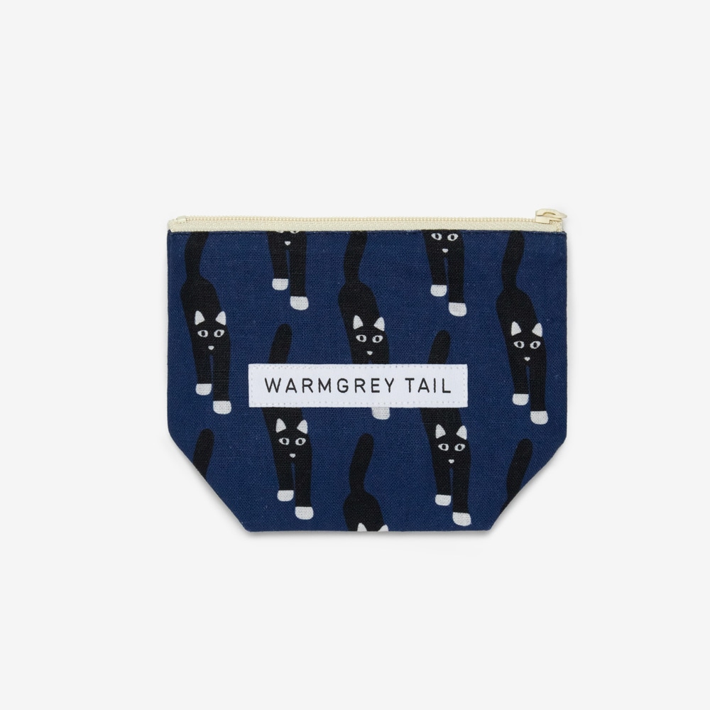 WARMGREY TAIL STANDING POUCH CAT COMING - NAVY/Sのイメージ写真