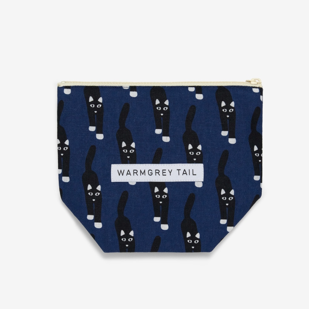 WARMGREY TAIL STANDING POUCH CAT COMING - NAVY/Mのイメージ写真