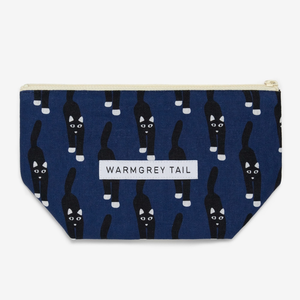 WARMGREY TAIL STANDING POUCH CAT COMING - NAVY/Lのイメージ写真
